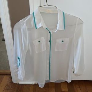 Mesh button down shirt! Size large